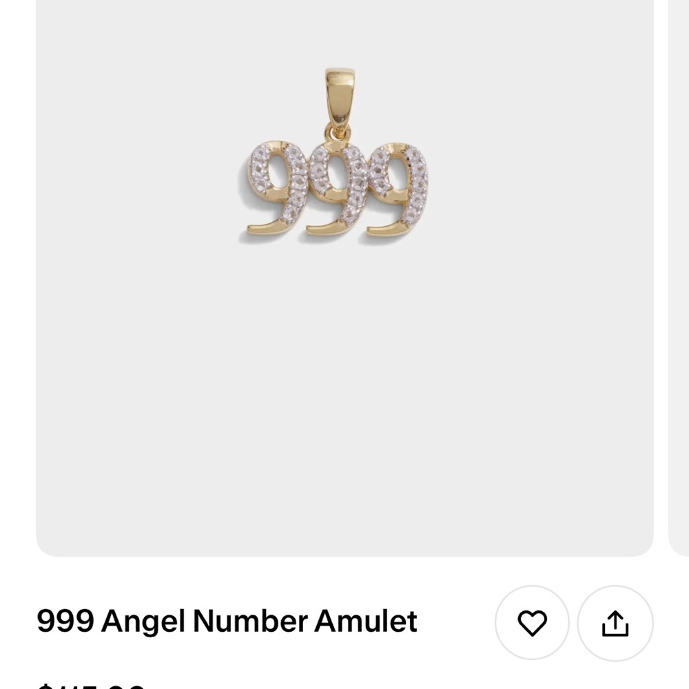 New awe inspired angle number 999 amulet Gold and topaz